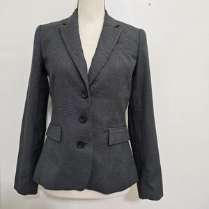 BANANA REPUBLIC size 4 PETITE Classic Blazer Navy Blue Work Office Career
